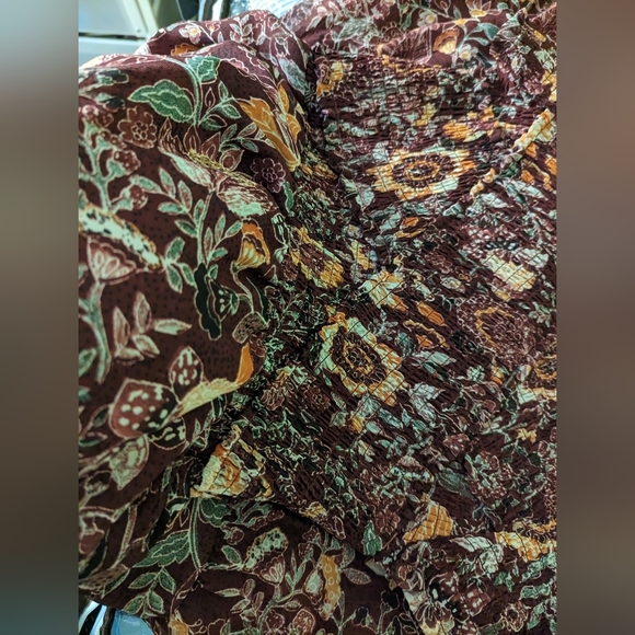 Bb Dakota smock off shoulder criss cross sleeveless dress in purple floral print - Picture 3 of 16